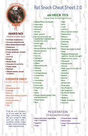 Rats have the habit to eat at night but if you accustom them with food during the day, you can set their diet differently. Revised Rat Cheat Sheet 2 0 Rats