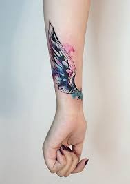 The back of your neck is a great spot to get a. Small Angel Wing Tattoos On Wrist Tattoo Design