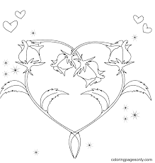 40+ hearts and roses coloring pages printable for printing and coloring. Hearts And Rose Flowers Coloring Pages Heart Coloring Pages Coloring Pages For Kids And Adults