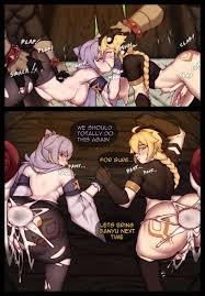 genshin impact, aether (genshin impact), hilichurls (species), keqing ( genshin impact), mitachurl - R34 Vault