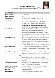 Contoh Resume Cv Bahasa Inggris