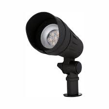 Hampton Bay Low Voltage 50 Watt Equivalent Black Outdoor Integrated Led Landscape Spot Light Iwh2301ll The Home Depot