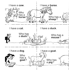 Esl Vocabulary Card Game Farm Wild Animals