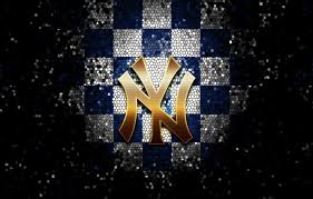 Skulls wearing new york yankees caps digital wallpaper, sake. Wallpaper Wallpaper Sport Logo Baseball Glitter Checkered Mlb New York Yankees Images For Desktop Section Sport Download