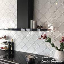 The beveled arabesque tile has survived the test of time and has become a staple in traditional homes as their kitchen backsplash. Pin By Racquel Williams On Briana Tile In 2021 Backsplash Arabesque Trendy Kitchen Backsplash Arabesque Tile Backsplash