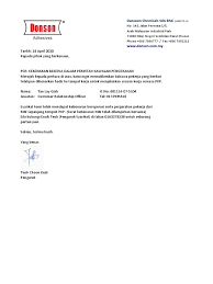 Kepala surat syarikat (company letterhead). Authorised To Work Letter During Mco Averly