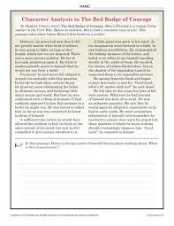 9th grade reading comprehension worksheets with questions and answers. Character Analysis In The Red Badge Of Courage 9th 10th Grade Reading Comprehension Worksheets