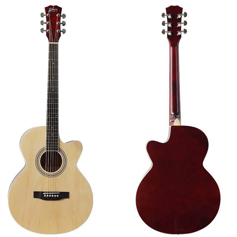 GIBZ'S GUITAR G-39 GLOSSY ACOUSTIC GUITAR - Natural product image