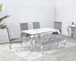 It includes one table and four chairs, all chairs are crafted from a mix of solid and engineered wood in a neutral hue that blends in easily with any color palette. Sets Louis 1 6m Dining Room Table Chairs Niches