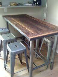 Reeclaimed Wood Table Would Love A 30 Height Version With Similar Metal Legs For The New Kitchen Long And Skinny Furniture Wood Table Island Table