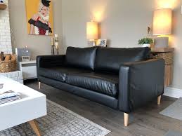 Ikea Karlstad Sofa In Comfort Works Modena Black Leather Sofa Slipcovers Looking To Have Sofa Slipcovers I Ikea Leather Sofa Sofa Decor Ikea Karlstad Sofa