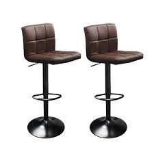 dark brown set of 2 swivel hexagrid pu