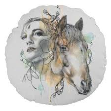 Animal Art Throw Pillow Animal Gift Ideas Animals And Pets Diy Customize Spirit Animal Art Disguise Art Horse Art