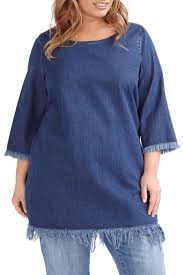 Addition Elle Love Legend Addition Elle Love Legend Raw Edge Denim Tunic Plus Size Nordstrom Rack