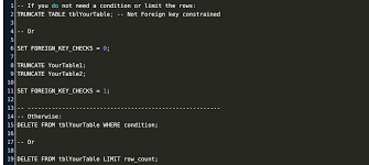 /* alternatively lock a single table: Mysql Clear Table Code Example