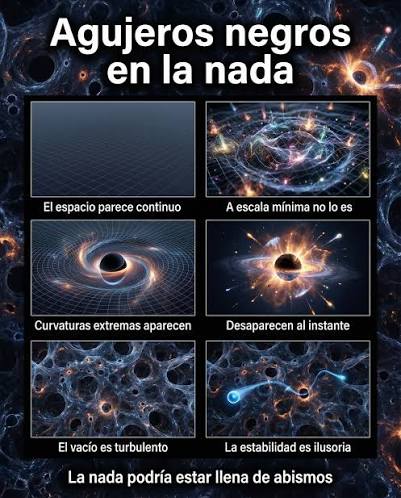 Y SI EL VACÍO ESTÁ LLENO DE MICROAGUJEROS NEGROS? A escalas extremadamente  pequeñas, cercanas a la longitud de Planck, el espacio-tiempo podría no ser  liso. Podría comportarse como una espuma cuántica. En