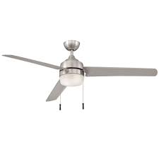 Can be installed as a flushmount or on a downrod. Hampton Bay Carrington 60 In Indoor Outdoor Brushed Nickel Ceiling Fan Yg419 Bn At The Home Depo Brushed Nickel Ceiling Fan Ceiling Fan Ceiling Fan With Light