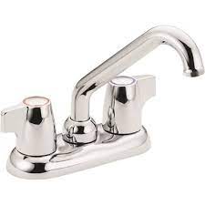 Why buy home depot kitchen faucets? Moen Part 74998 Moen Chateau 4 In Centerset 2 Handle Utility Faucet In Chrome Laundry Faucets Home Depot Pro
