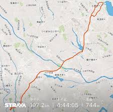 柴又土浦荒川沖柴又 107 2km4時間44分22 7km h2310kcal 33年ぶりに自転車で土浦へ行きは順調だったが帰りは昨日同様風が強くて参った 自転車 ロードバイク 土浦 strava instagram map