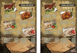 Free download template brosur menu makanan desain kerenfile siap cetak 300dpi dan cmyk berarti file ini dapat disesuaikan dan siap dicetak dalam beberapa. Contoh Daftar Menu Makanan Dengan Desain Menarik Uprint Id
