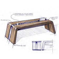 A Sketch From Back In 2009 Of A Bent Wood And Aluminum Coffee Table The Perforated Aluminum Trough In Furniture Design Sketches Furniture Sketch Design Sketch