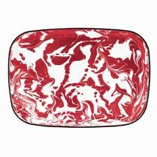 The tray becomes a box with more texture and height interest, some votives and fresh flowers, it's such a quaint and lightly stylish way to decorate. Unique Red White Marble Effect Enamel Tray Suitable For Display Serving Ebay