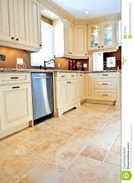 tile floor in modern kitchen stock