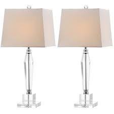 Safavieh Aiden 28 In Clear Faceted Crystal Lamp Set Of 2 Lit4118a Set2 The Home Depot Lamp Lamp Sets Crystal Lamp