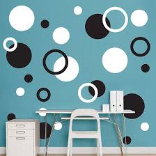 Black And White Accent Wall Dots Accent Wall Idea In Different Colors Maybe Polka Dot Wall Decals Polka Dot Walls Polka Dot Decor