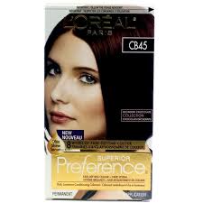 This hair dye kit is available in a color palette ranging from ash blonde to chocolate brown to jet black. Red Tag Cosmetics Hair Colour L Oreal Paris Superior Preference Fade Defying Hair Colour Dark Mahogany Brown Cb45