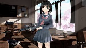 We have 61+ background pictures for you! 1920x1080 Anime Girl With Gun In School Laptop Full Hd 1080p Hd 4k Wallpapers Images Backgrounds Photos And Pictures