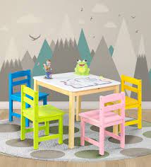 This way, your child won't just fall in love with the creative designs but can adjust the height as per his convenience. Buy Blossom 5 Piece Activity Table Chair Set In Multicolour By Alex Daisy Online Kids Activity Tables Kids Furniture Kids Furniture Pepperfry Product