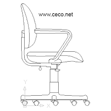 Study lounge, modern lounge chair dwg. Autocad Drawing Office Chair With Wheels Furniture Dwg