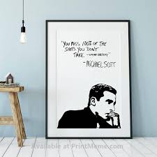 Michael Scott Wayne Gretzky Quote Poster The Office Tv Show Etsy Motivational Art Prints Office Tv Cubicle Decor
