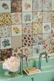 Beautiful Decoupage Tiles Definatley Doing This In My Kitchen Floral Floor Tiles Floral Tiles Floral Bathroom Ideas