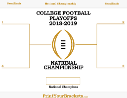 Printable 2018 College Football Playoff Bracket College Football Playoff College Football Championship Playoffs