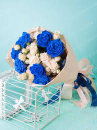 Baby flowers hand delivered by a local florist. Buy A Bouquet Of Blue Roses Kiev Service Of Free Flower Delivery