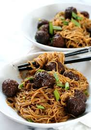 Teriyaki Meatball Noodles Dash Of Savory Cook With Passion Recipe Meatball Dinner Food Noodle Dishes