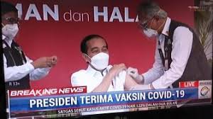Presiden joko widodo atau jokowi (twitter/@jokowi). Detik Detik Presiden Jokowi Disuntik Vaksin Covid 19
