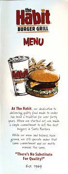 Habit Burger Menu Cover
