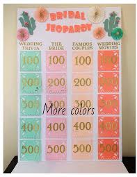 Bridal Shower Jeopardy The Game Everyone Wants To Play Right Now In 2020 Fun Bridal Shower Games Fiesta Bridal Shower Bridal Shower Planning