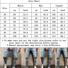 Details About Men Skinny Slim Fit Jeans Ripped Denim Punk Knee Destroyed Hole Pants Trouser