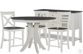 Counter height dining set table and 4 chairs, durable metal construction, square shape, footrest, ideal for family gathering and evening, kitchen, oak finish + expert guide. Cosmopolitan White And Gray Siena 48 Round Counter Height Dining Room Set From John Thomas Coleman Furniture