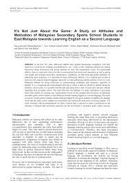 Csu east bay american language program. Pdf It S Not Just About The Game A Study On Attitudes And Motivation Of Malaysian Secondary Sports School Students In East Malaysia Towards Learning English As A Second Language