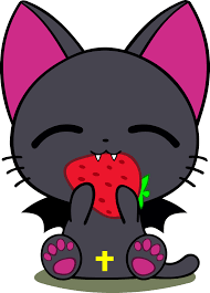 Nyanpire Eating Strawberry By Gintabro On Deviantart Desenhos Kawaii Desenhos Fofinhos Animais Kawaii