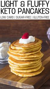 Easy Fluffy Keto Pancakes Recipe Breakfast Ideas Without Eggs Keto Pancakes Food
