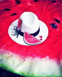 Summer Hand Painted Straw Hat Watermelon Hat Upf 50 Etsy In 2021 Hand Painted Hat Painted Hats Hats