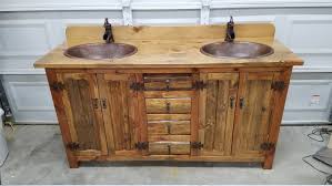 It's made from posts that you can pick up at a home improvement store, if you don't have something on hand, that is. Double Bathroom Vanity 62 Rustic Bathroom Vanity Etsy