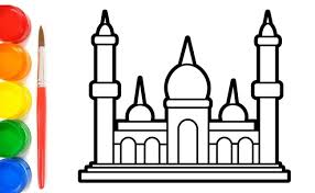 Gambar mewarnai masjid coloring books jungle theme diy and crafts. Mewarnai Masjid Yang Bagus Mudah