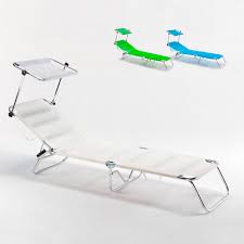 Cancun Lit De Plage Pliant En Aluminium Parfait Pour Bain De Soleil